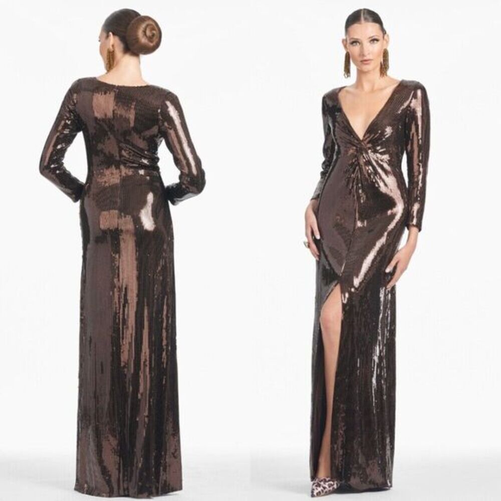 NWT Sachin & Babi Espresso Sequin Talulla Gown - Luxury Formal